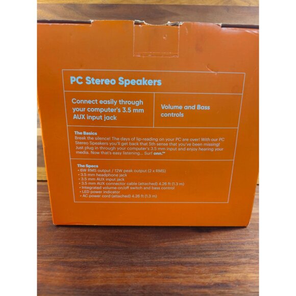 Surf Onn. PC Stereo Speakers With 3.5mm Input Jack & Bass Controls - Picture 2 of 11